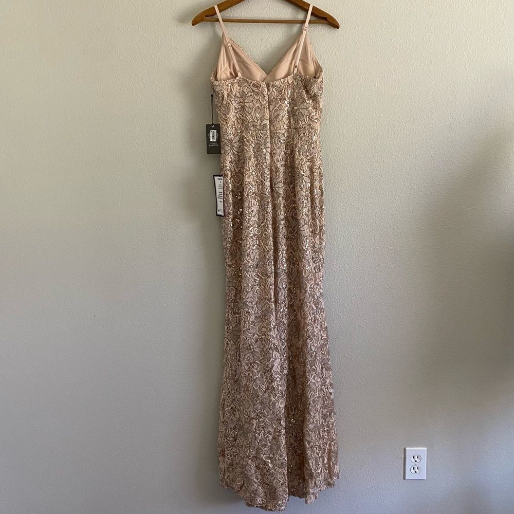 Vince Camuto Blush Lace & Sequin Full Length Dress - Picture 4 of 5